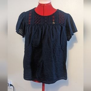 ELLA MOSS - Dark Blue Tunic with Lace, Small